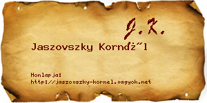 Jaszovszky Kornél névjegykártya